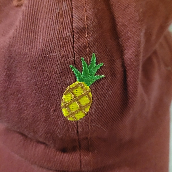 Women's Pineapple Hat Cap Strap Back Men Maroon Carbon Elements Adjustable Logo - Picture 2 of 9